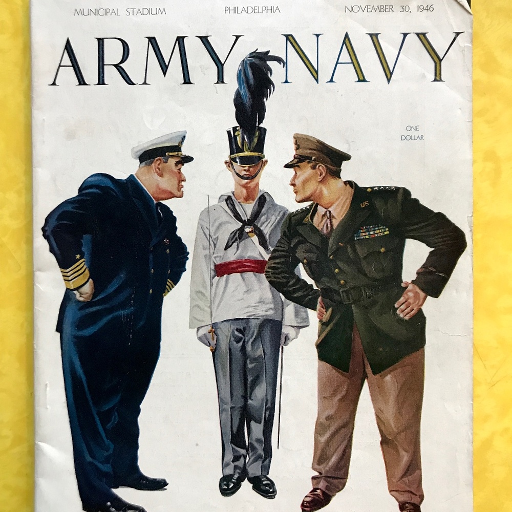 Vintage Army Navy Football Game Game Publication. 196 Pg. 9x12 in. Nov 30, 1946.